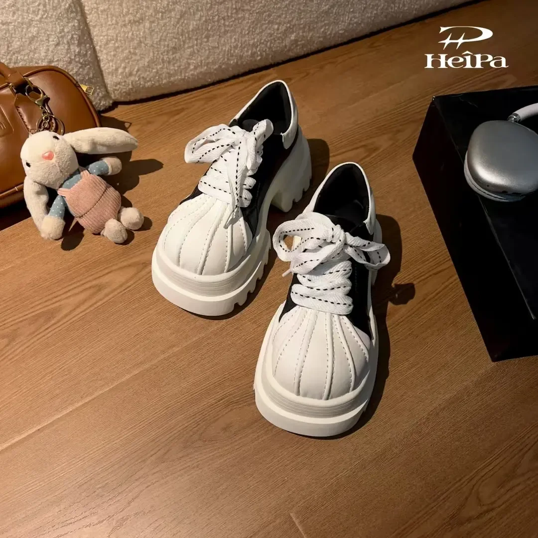 【HeiPa】晨夕潮牌ins春季25新款设计感厚底带时尚韩版靴子女款
