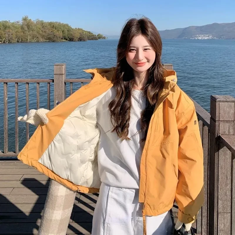 时尚短款设计感羽绒服2025新款女今年流行高级感时尚工装短外套潮