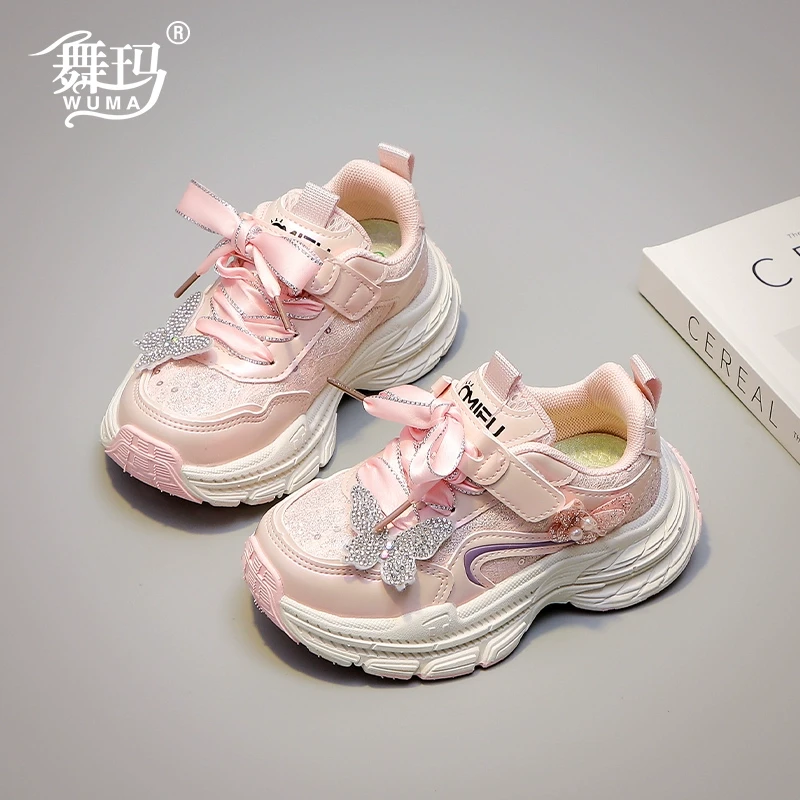 欧若风女童鞋公主运动鞋2025新款春秋女孩中大童轻便老爹鞋517004