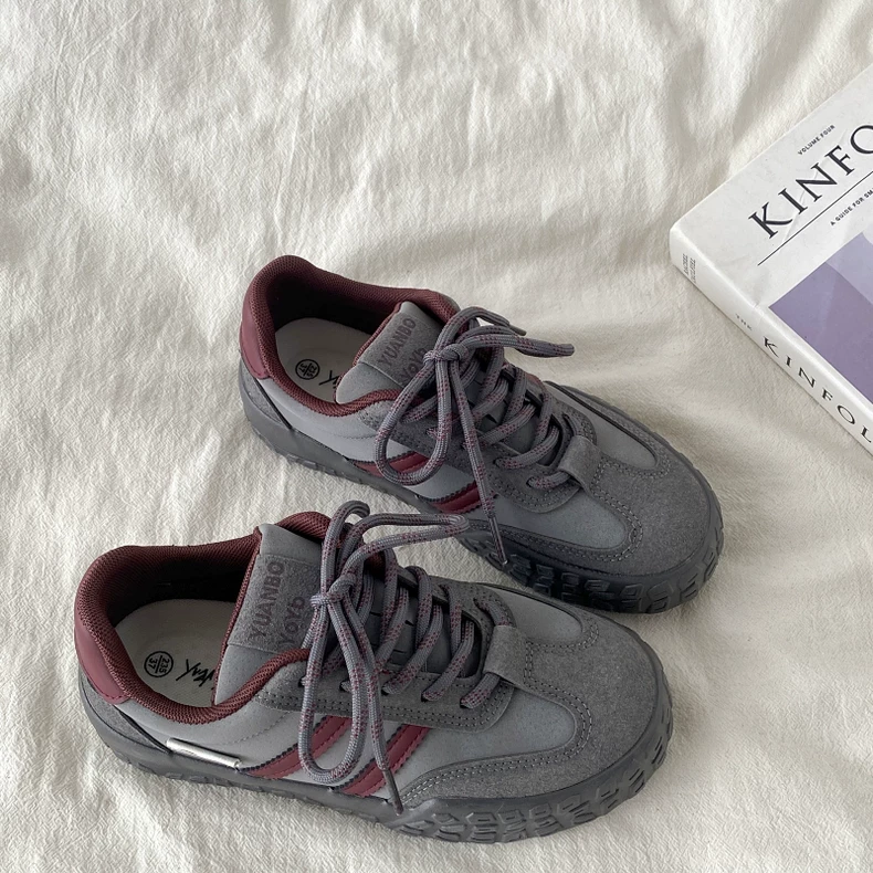 原创小众厚底德训鞋女2025春夏新款阿甘板鞋chic运动百搭休闲鞋子