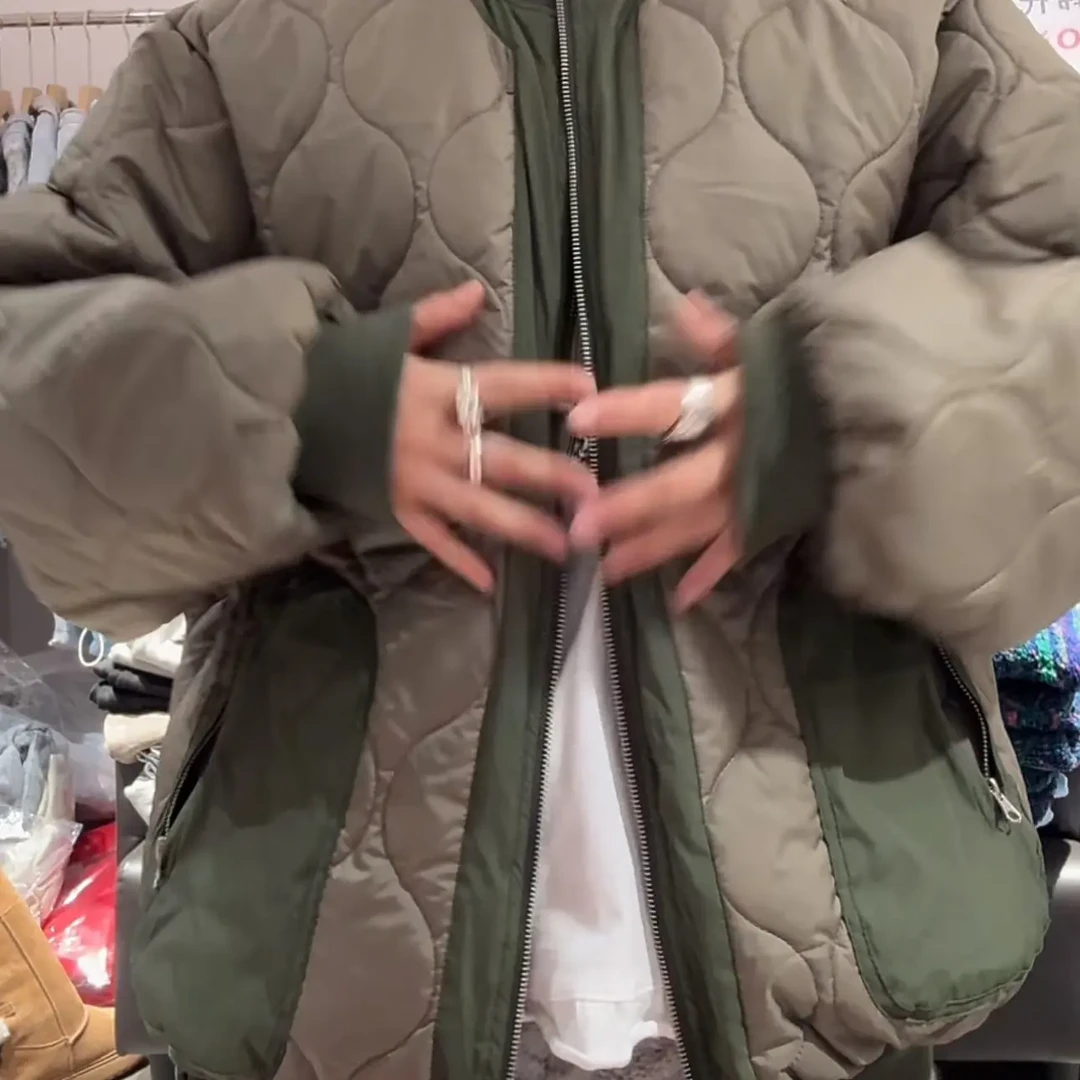 舜 韩代正品史努比绿色夹棉外套