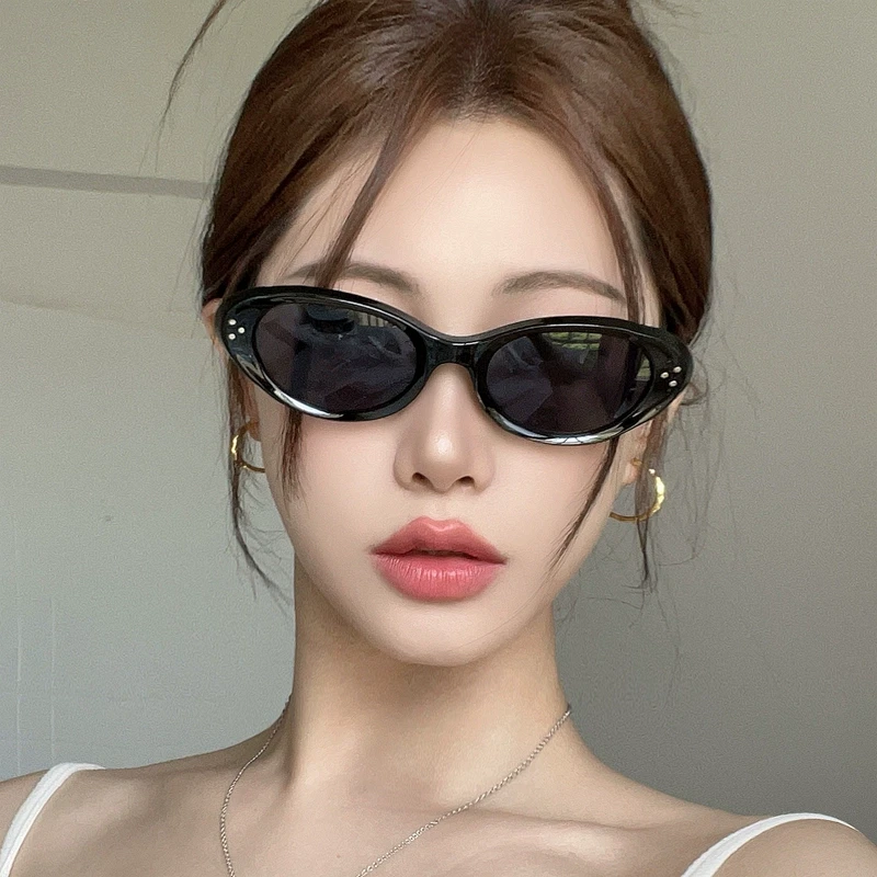 2025新款GM复古猫眼窄框墨镜女款潮小脸凹造型气质高级感夏太阳镜
