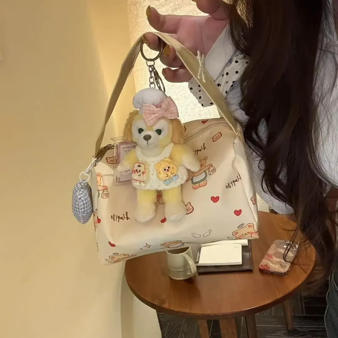 ins风卡通奶油小熊化妆包高颜值便携可爱大容量收纳包立体手提包