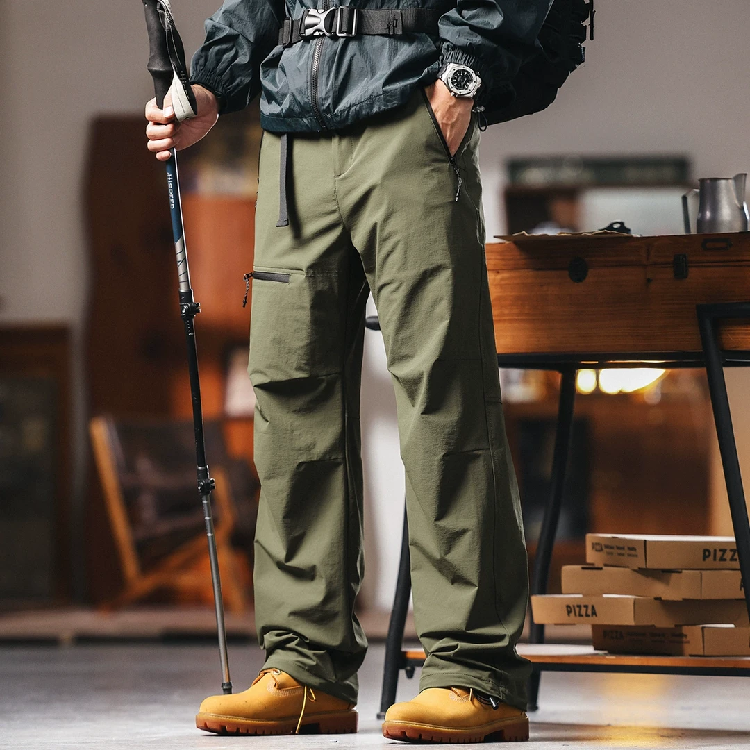 格蓝鹿美式户外三防冲锋裤子男士夏季薄款徒步登山直筒工装休闲裤