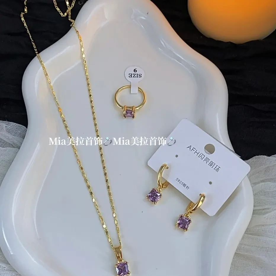 钛钢亚克力项链 轻奢首饰日韩简约精致耳饰女饰品