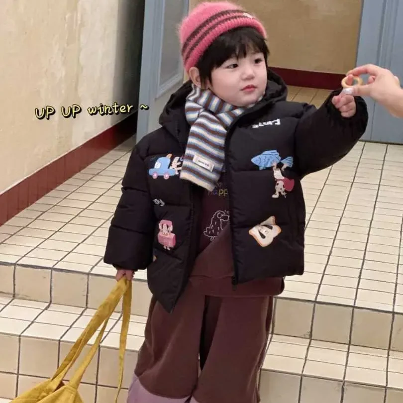 冬季儿童彩色印花加厚棉服