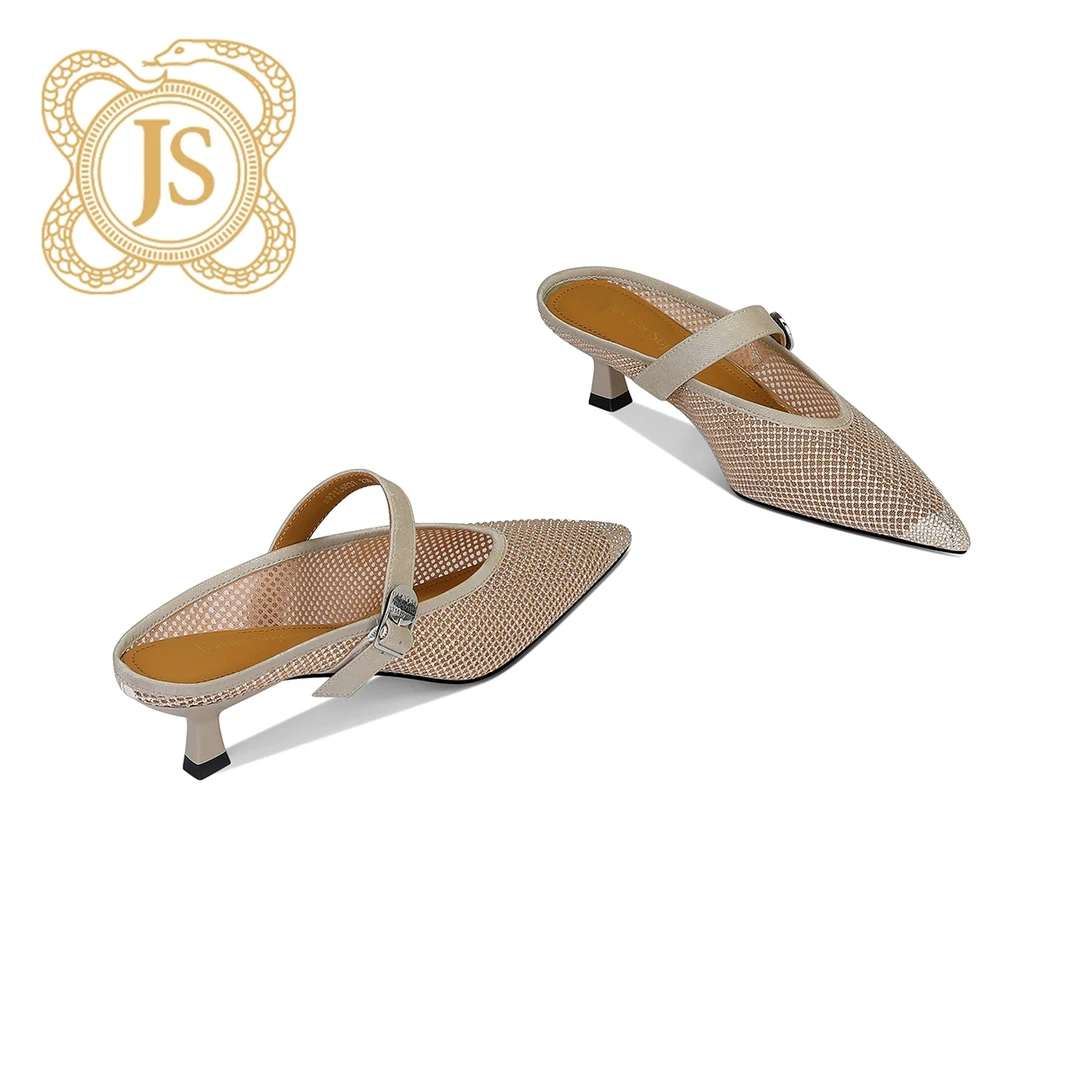 已开价，6971L6537时尚烫钻包头法式镂空真皮一字带拖夏季显脚小