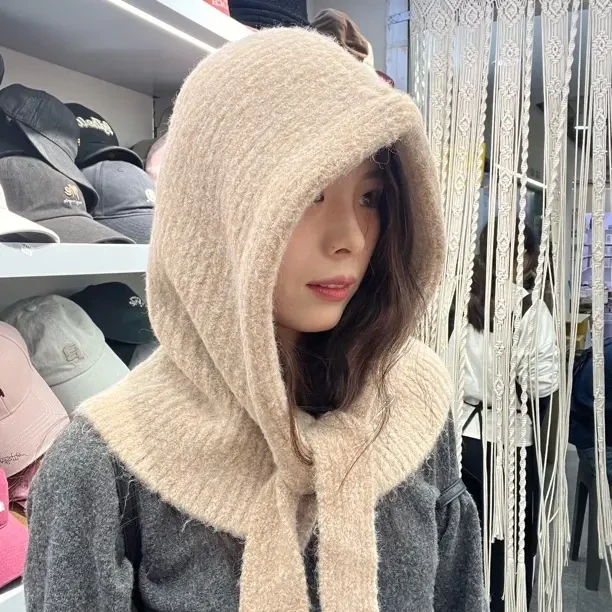 秋冬针织帽无檐包头帽网红帽子红色女绒帽冬季