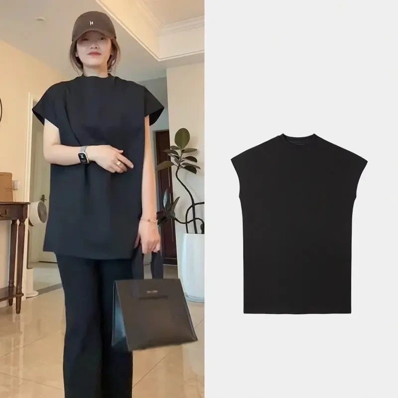夏季韩系千金风宽松圆领小飞袖斗篷简约T恤女夏显瘦胖MM必备短袖