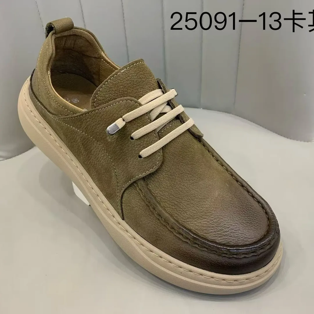 秋冬新款男鞋透气真皮软底防滑一脚蹬运动休闲百搭潮流时尚工装鞋