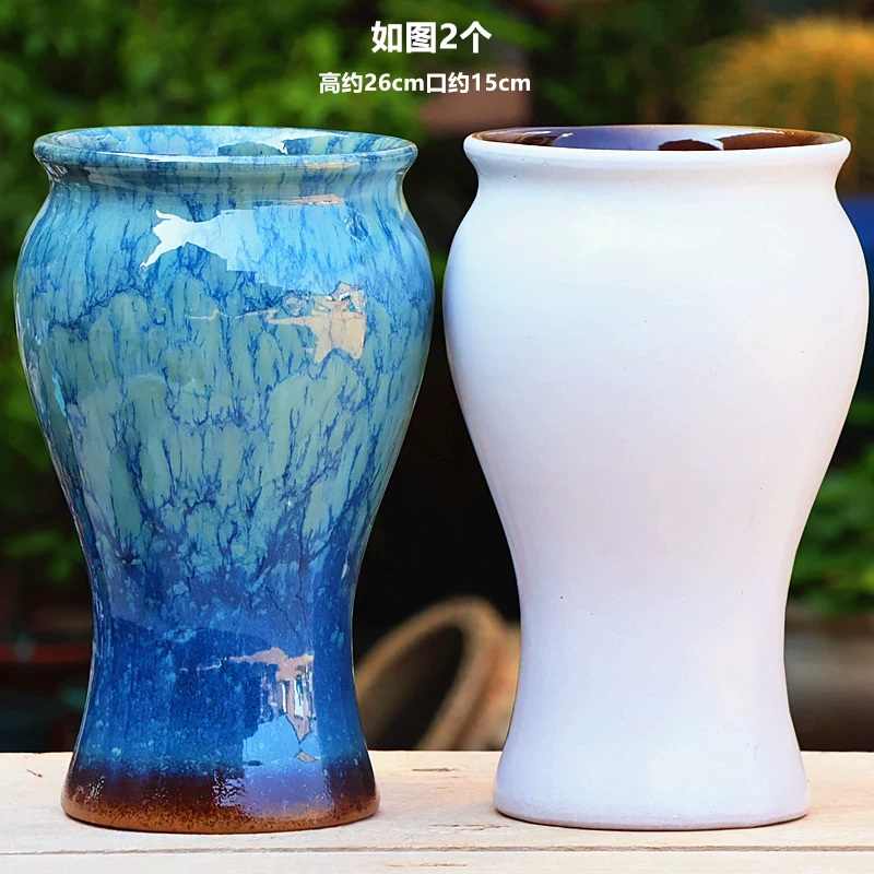 多肉花盆高筒法师大号悬崖桩绿植大口径九尾狐直筒鱼尾三角梅陶罐