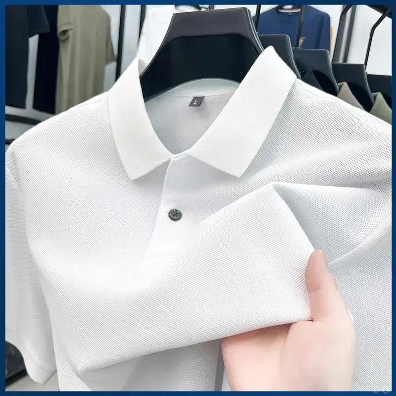 【100棉短袖】夏季薄款透气速干上衣男纯色休闲百搭polo衫上衣短袖