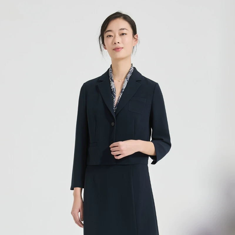 《幸运日》藏蓝色醋酸短西服FS1031/251