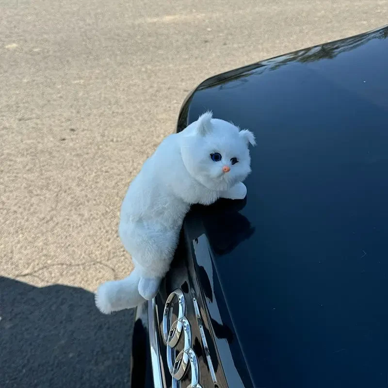 汽车尾部挂件后备箱车外尾挂饰玩偶可爱趴姿猫咪摩托车装饰公仔