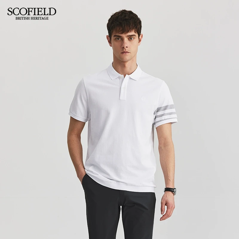 SCOFIELD商务都市短袖T恤夏季舒适纯棉POLO衫男士简约翻领短袖