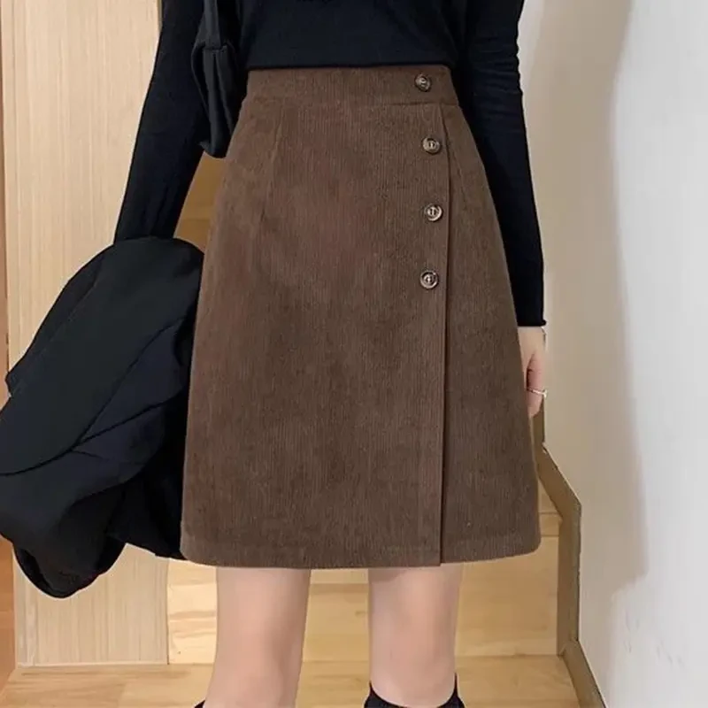 a字裙半身裙女遮肚显瘦新款大码短裙子洋气百搭高腰裙裤时髦