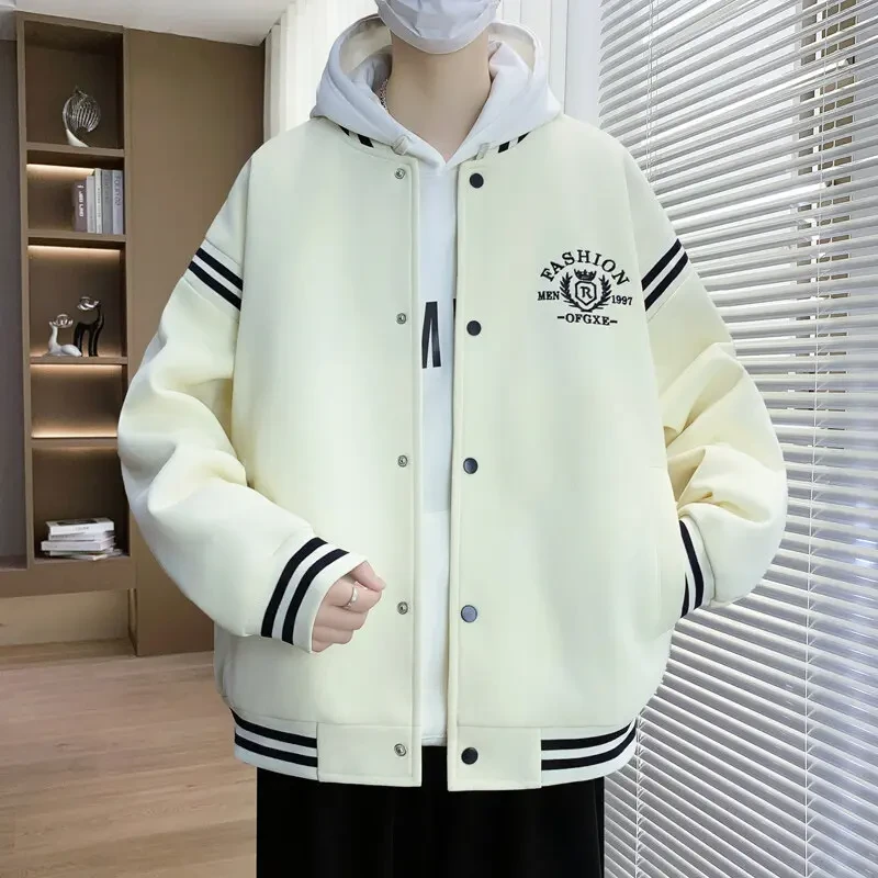 青少年2025春季新款男士棒球服外套港风时尚潮流宽松百搭学生夹克