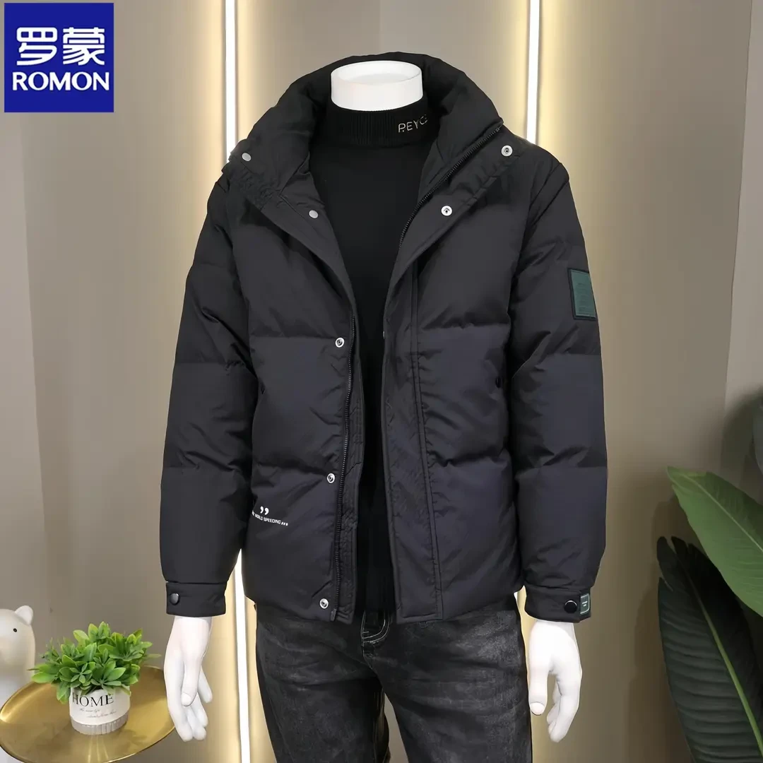 罗蒙男士轻薄立领羽绒服男款新款2024爆款正品夹克休闲男冬季外套