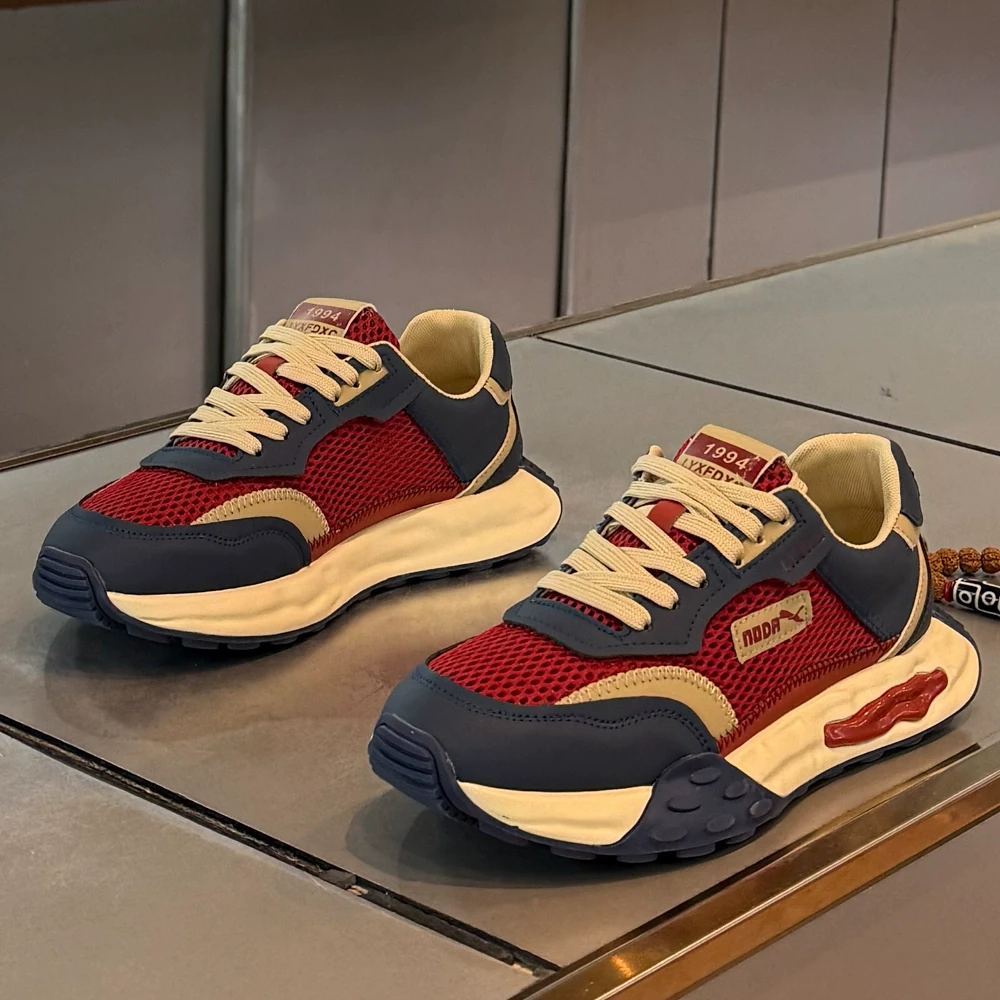 男士潮鞋国潮男鞋休闲网面复古痞帅网红爆款炸街潮鞋百搭透气网面