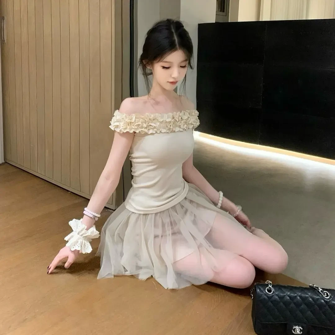 千金清冷感贵系衣服夏季优雅气质立体花朵纯欲修身上衣高腰半身裙