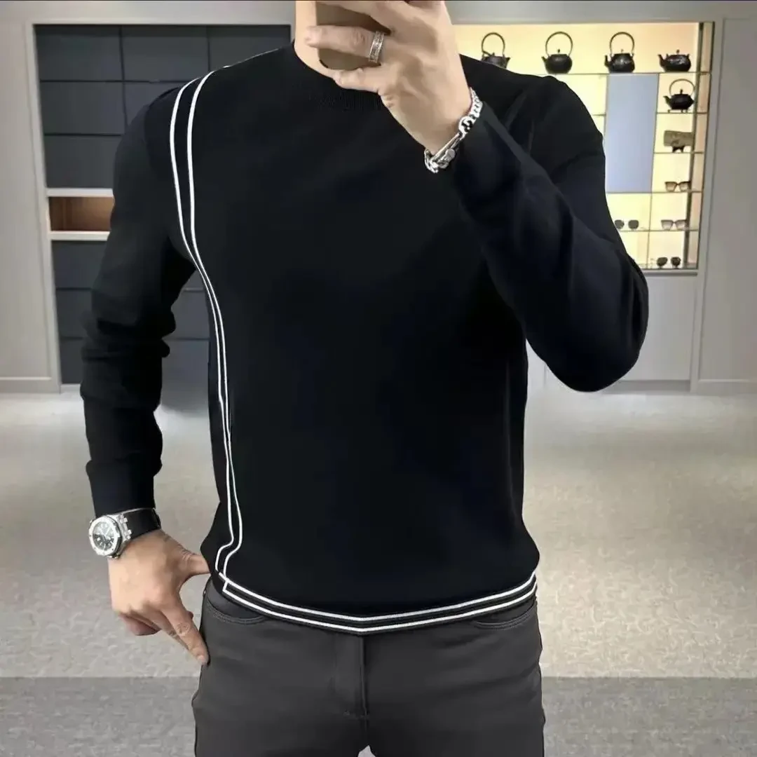 秋冬修身百搭保暖打底衫休闲简约轻奢舒适圆领针织长袖上衣