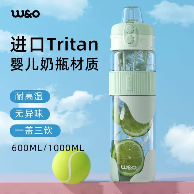 施密特大容量运动水杯tritan水壶学生上学补水吸管塑料杯儿童杯子
