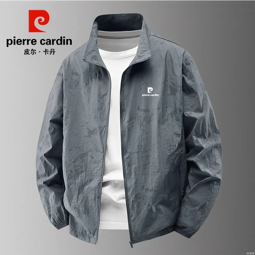 皮尔卡丹防晒衣男薄款休闲冰丝户外男士钓鱼服透气皮肤衣防紫外线