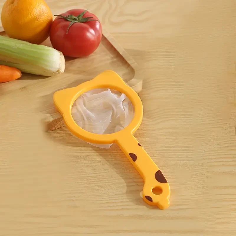 萌猫多功能过滤筛厨房家用便携手持式豆浆果蔬残渣漏斗过滤网筛