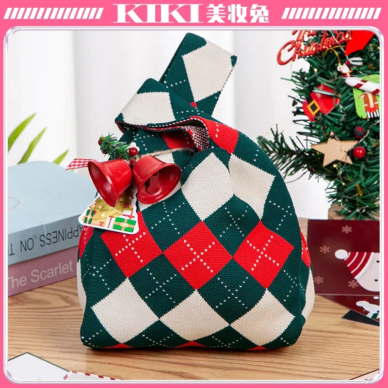 圣诞节针织礼物袋平安夜苹果儿童糖果创意包装盒手提小礼品袋/个