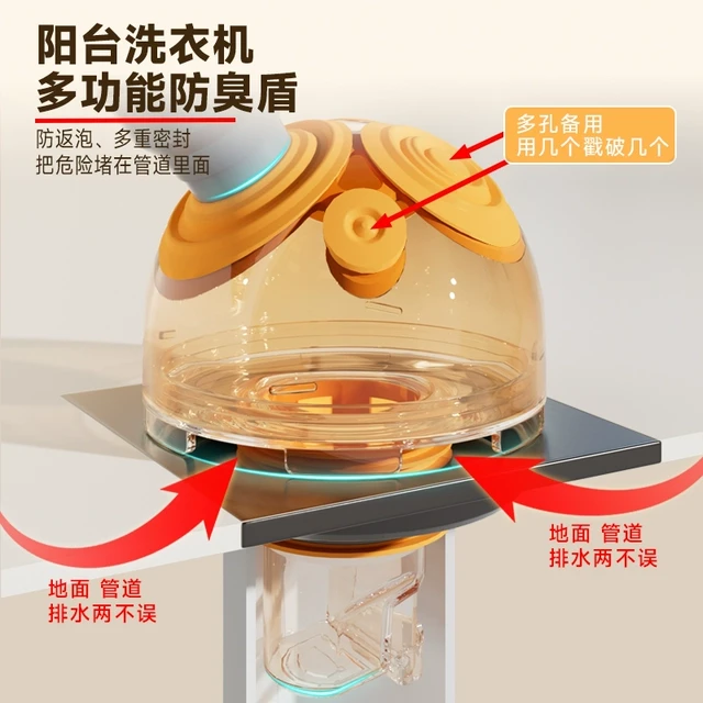 厨房下水管地漏接头排水管道专用防臭防溢水洗衣机三通分水器神器
