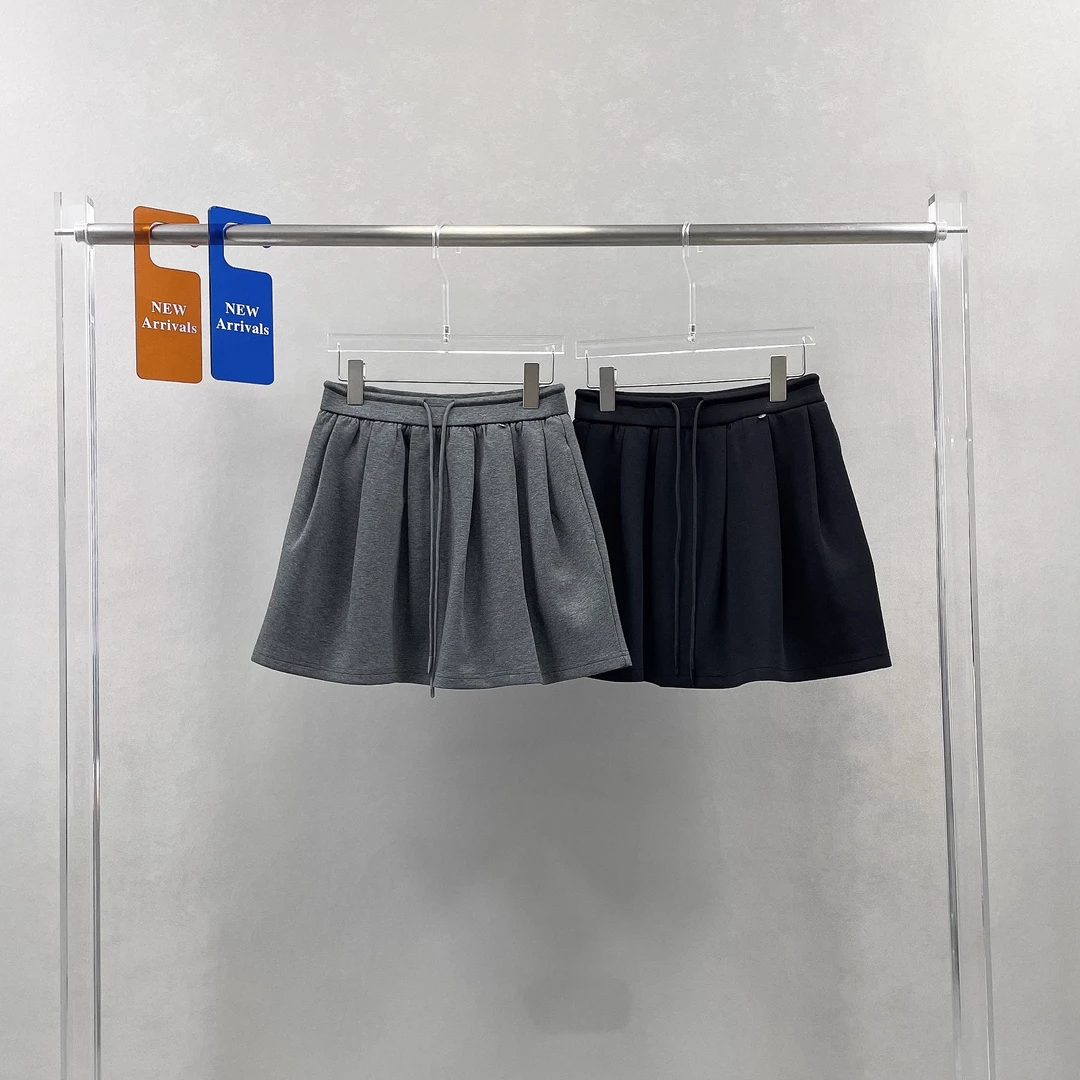 欧洲站春季新款高腰显瘦a字半身裙女休闲气质百搭百褶短裙250130