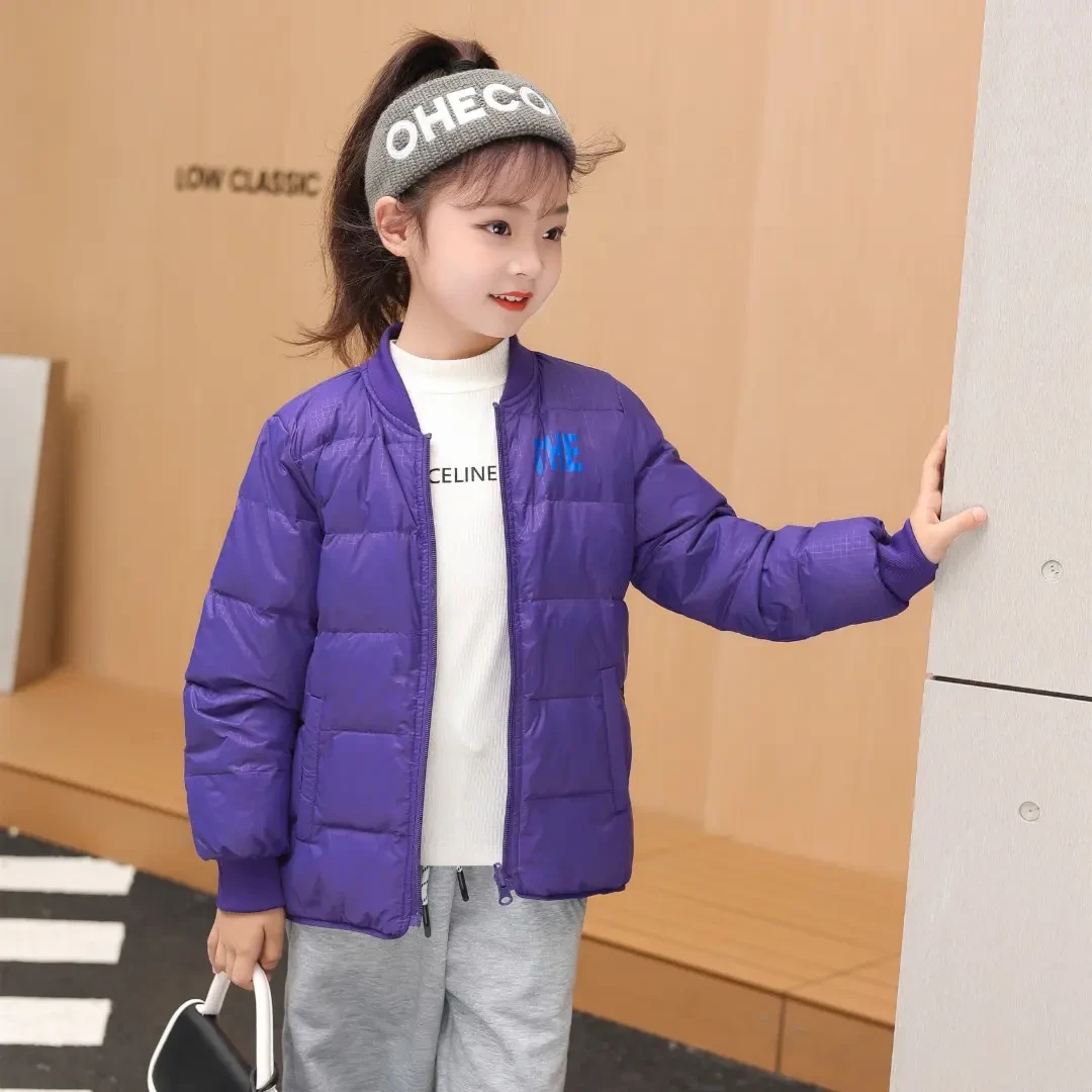 2025年THE秋冬儿童男女童洋气休闲双面穿短款白鸭绒羽绒服-双面款