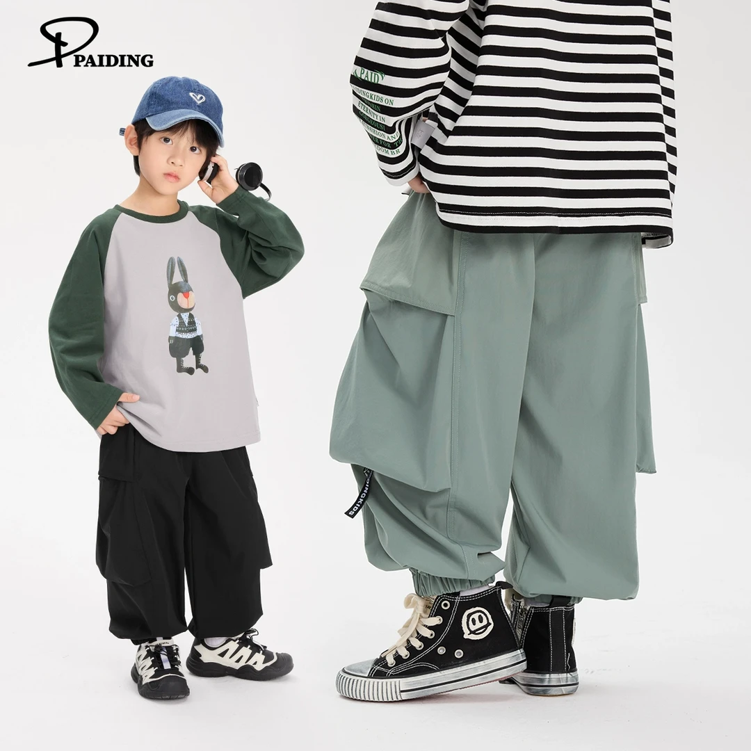 夏装儿童韩版中大童潮酷大口袋工装束脚长裤WPW1027-wpp