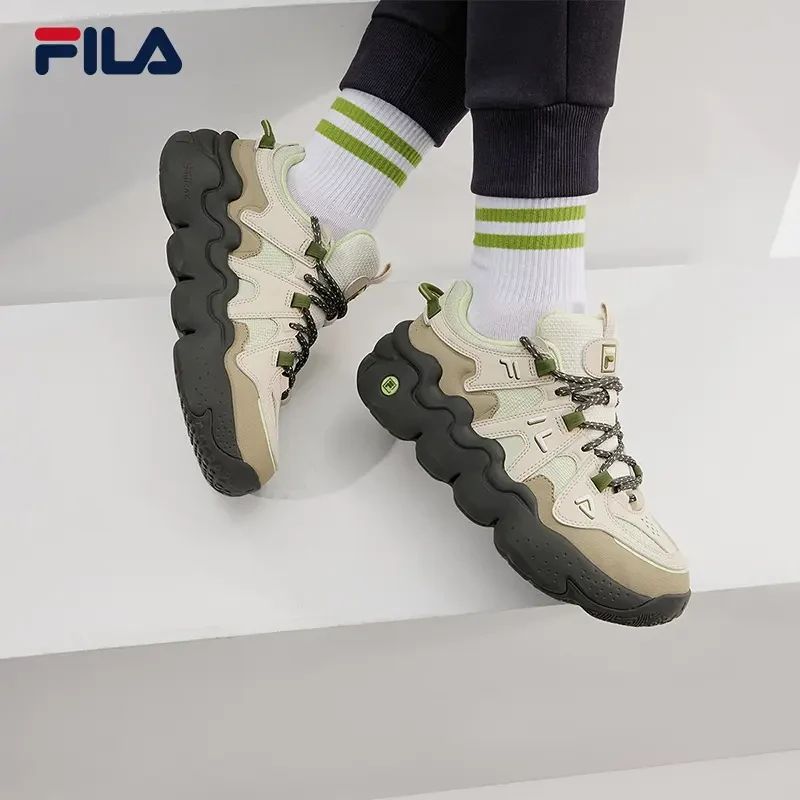 FILA斐乐加厚帕尼尼面包鞋男女情侣复古运动老爹鞋-F12W412111F