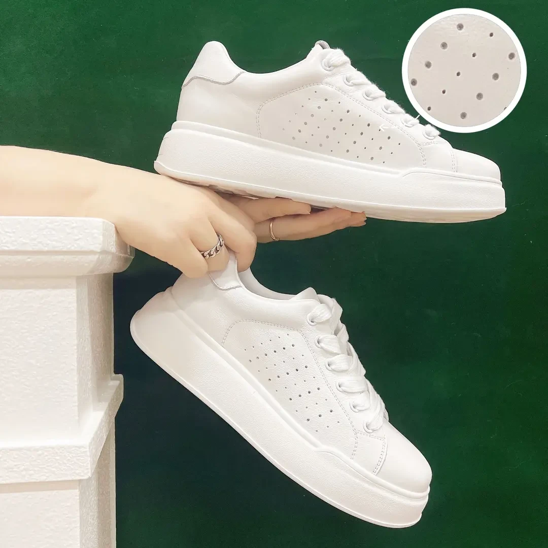爆款2025真皮不累脚防滑小白鞋羊皮内里百搭运动鞋小白鞋真皮皮鞋