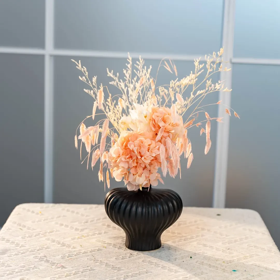 「微光」轻奢美式创意欧式样板房陶瓷玄关水晶花瓶干花工艺品摆设