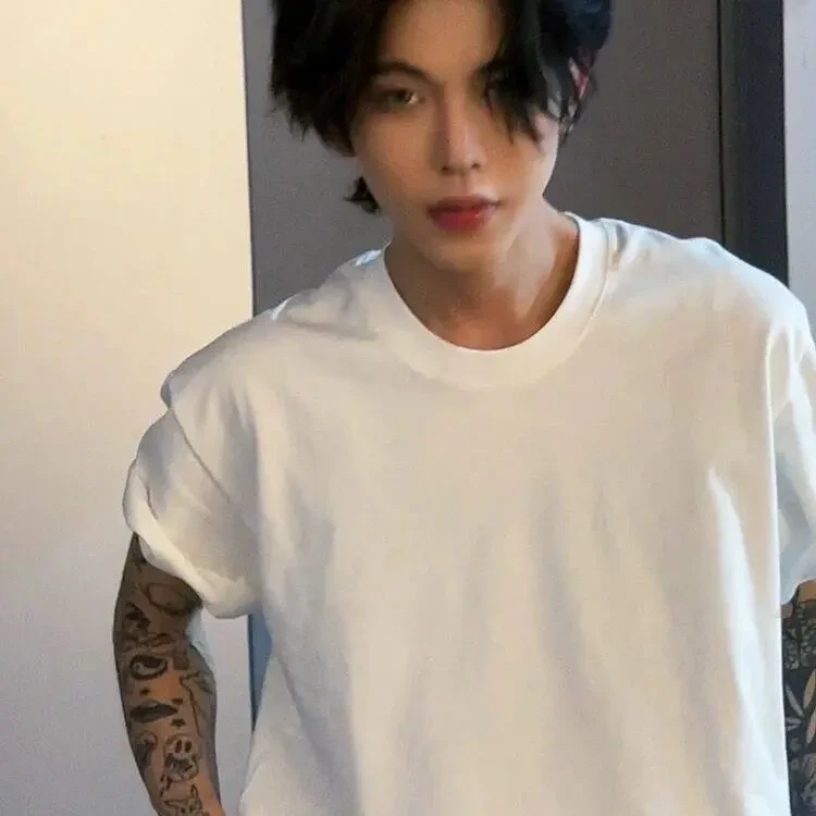 260g重磅纯棉白色短袖T恤男夏季宽松休闲半袖上衣百搭情侣体恤衫