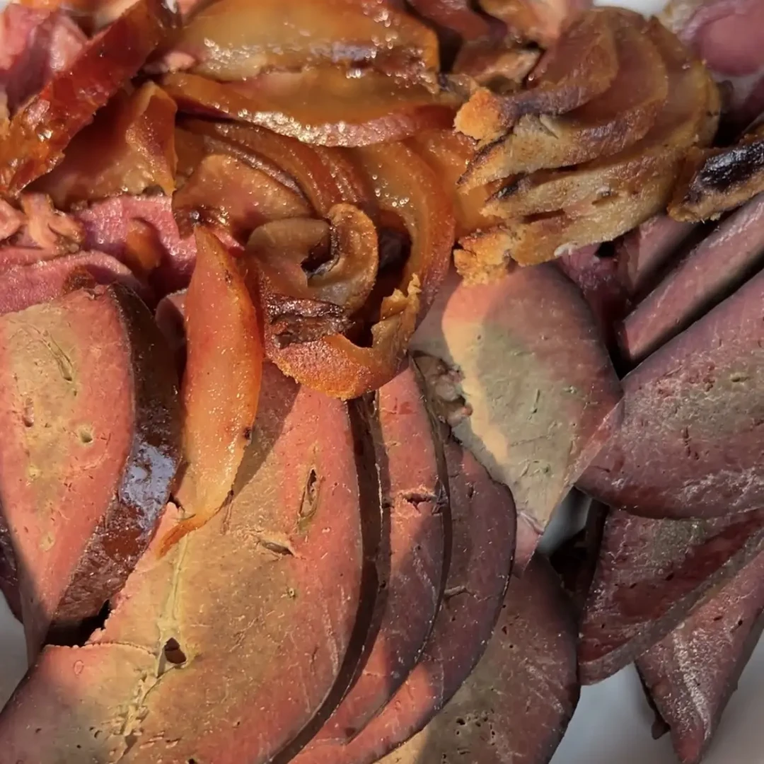 腊猪肝青钢木果木农家风味 四川烟熏腊肉下酒菜