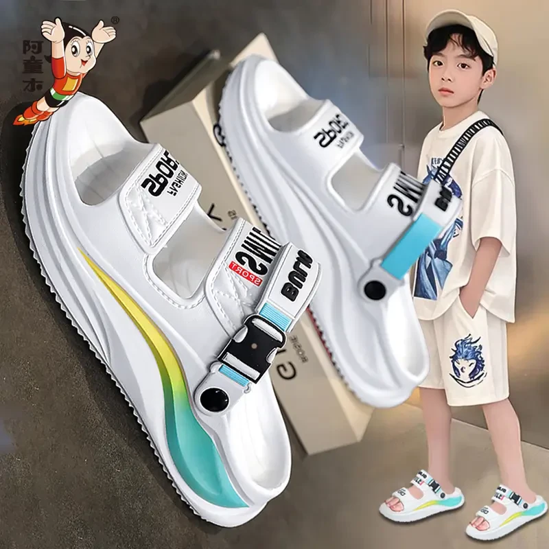 阿童木男童拖鞋2025新款夏季软底防滑儿童沙滩鞋男孩时尚外穿凉拖