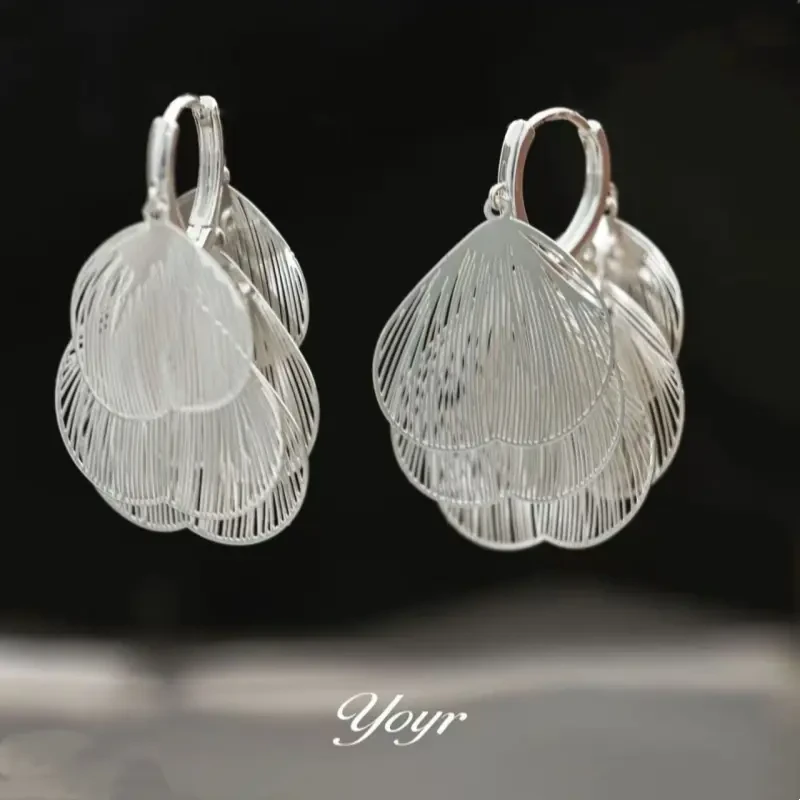 铜合金耳饰 镂空蝶翼流苏耳环精致高级感设计感2025新款耳钉