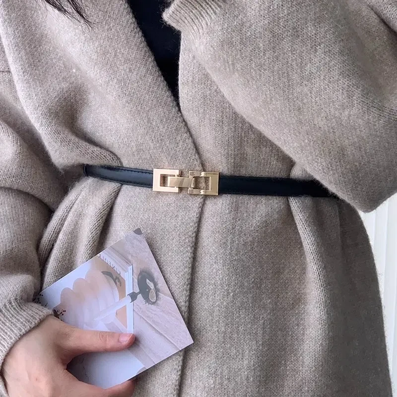 百搭女士腰带对扣时尚装饰细腰封配连衣裙子收腰腰链外套西装皮带