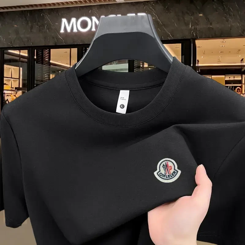 【港口尾货限购2单】欧洲大牌轻奢品男士商务纯色休闲圆领短袖T恤