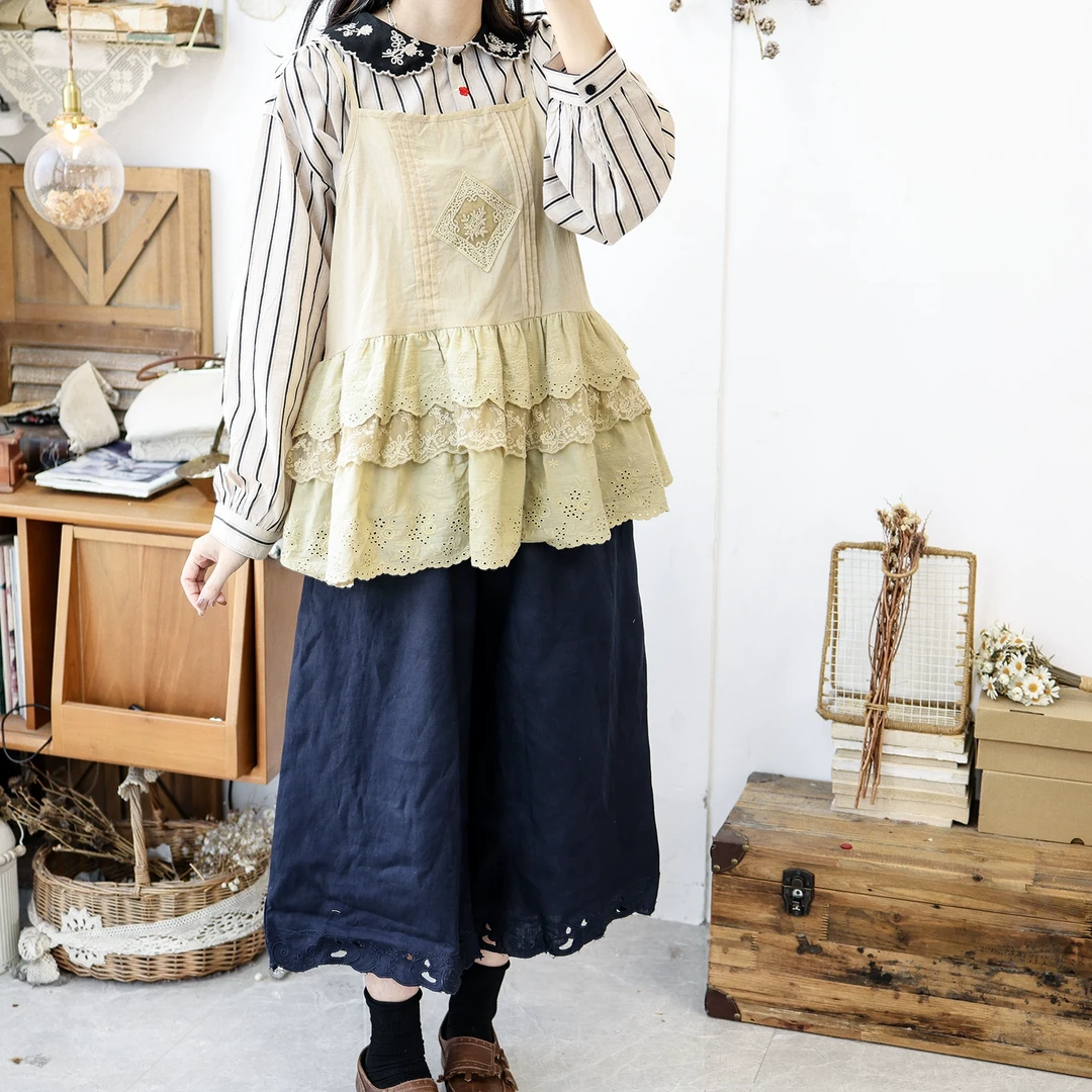 美村2025新品森系日系吊带休闲裤