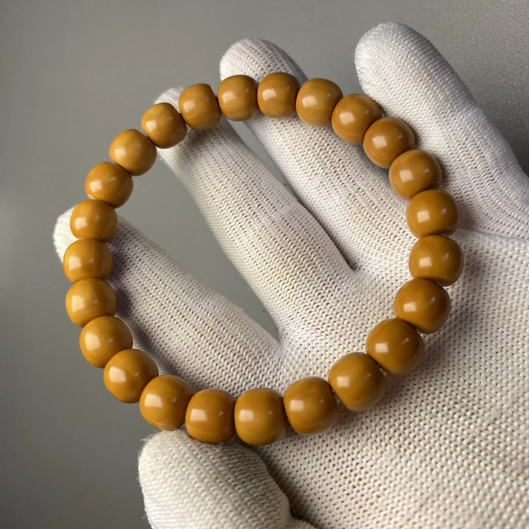 原皮原色10mm易盘玩文玩佛珠念珠光珠