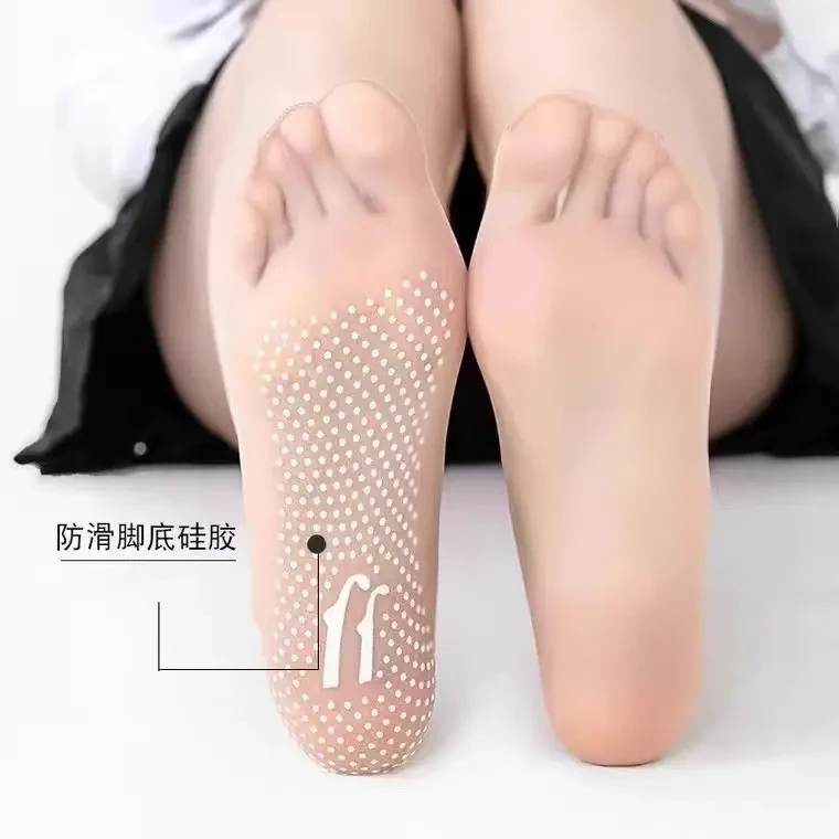 全疆包邮防勾丝点胶防滑钢丝袜女士超薄隐形短丝袜夏全透明袜子