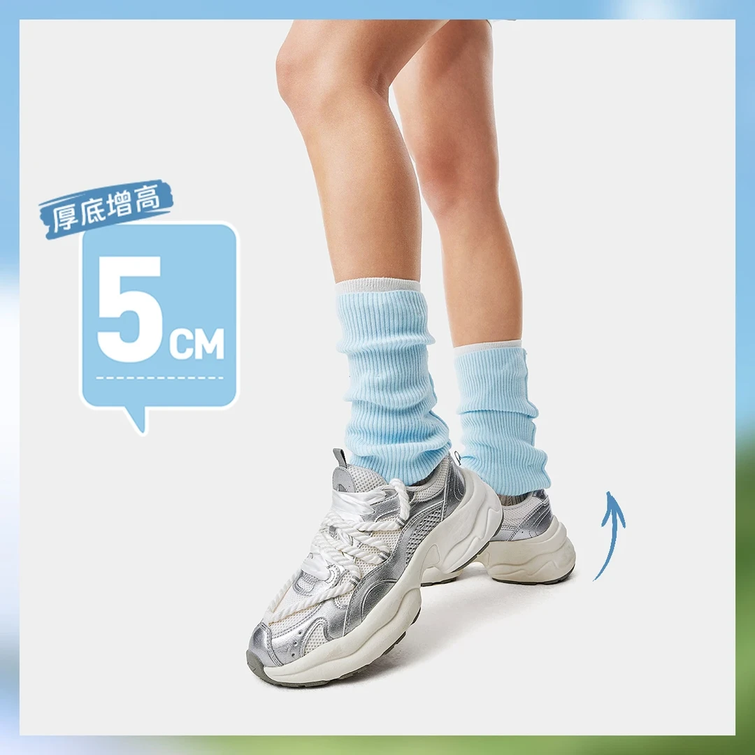 L李宁官方泡泡糖女子回弹增高小白鞋休闲鞋时尚百搭运动鞋AGCV134