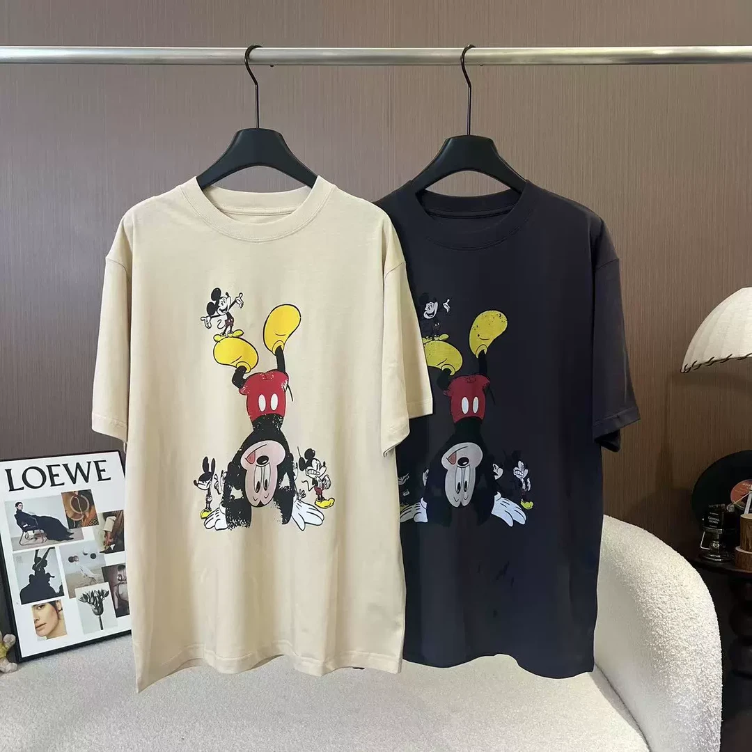 【倒立米奇】100%棉～美式复古卡通印花宽松显瘦短袖T恤上衣88041