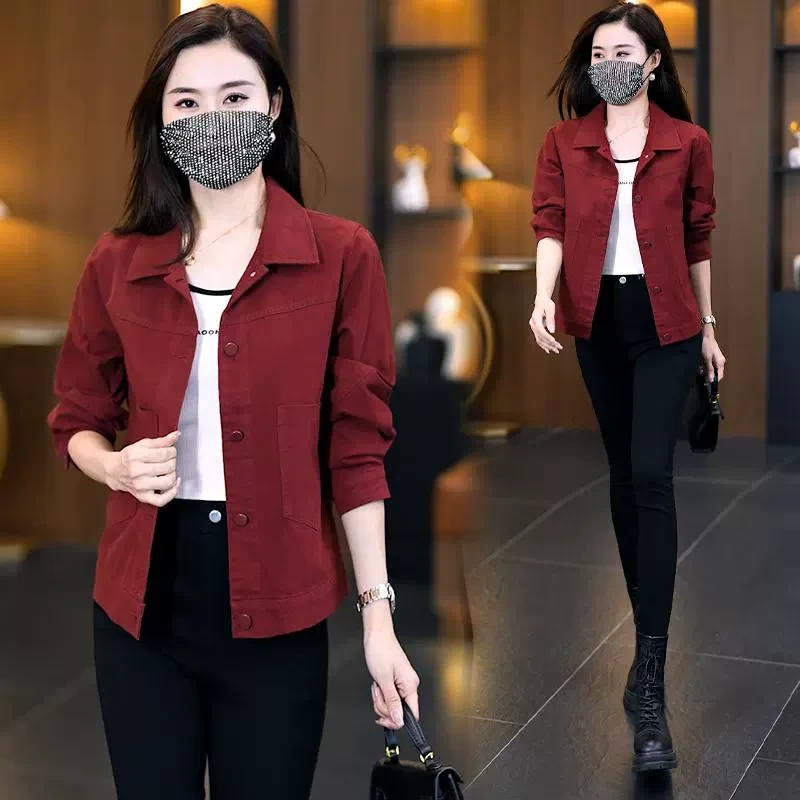 短外套女士装小个子春季新款短款夹克休闲女款网红洋气百搭女装