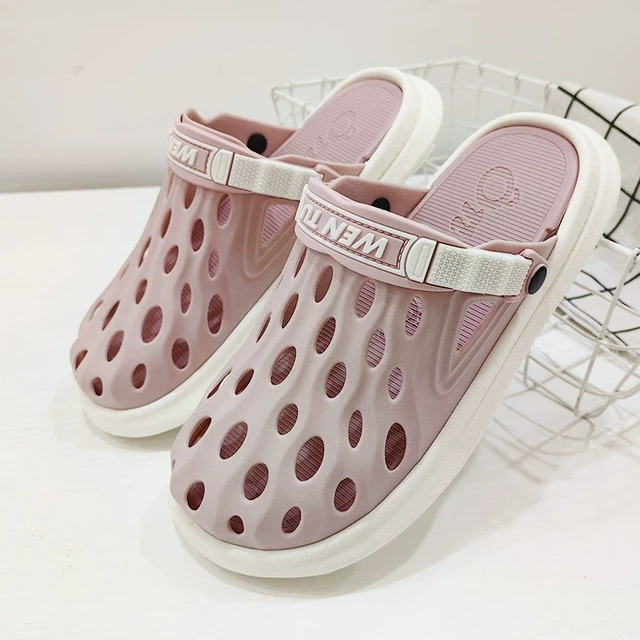 非常透气越南拖鞋洞洞鞋女软底防臭乳胶包头镂空情侣沙滩凉鞋舒适