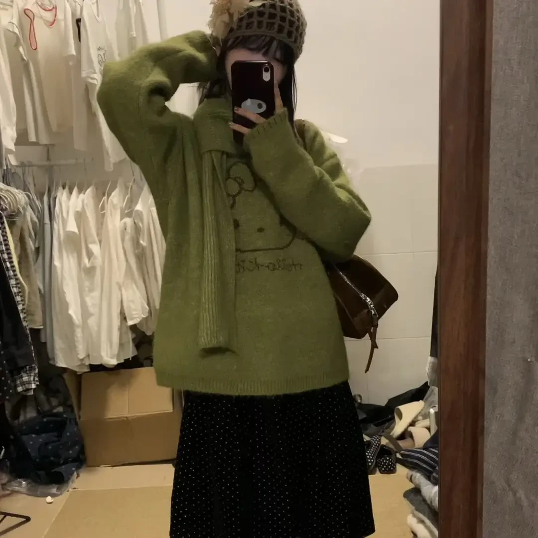 女开衫毛衣可爱风开衫款圆领慵懒风